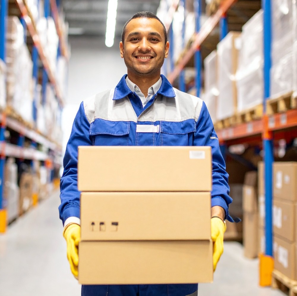 technotech person delivering electrical products